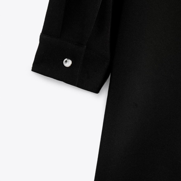 NWT Zara Beaded Collar Mini Black Dress - Picture 7 of 9